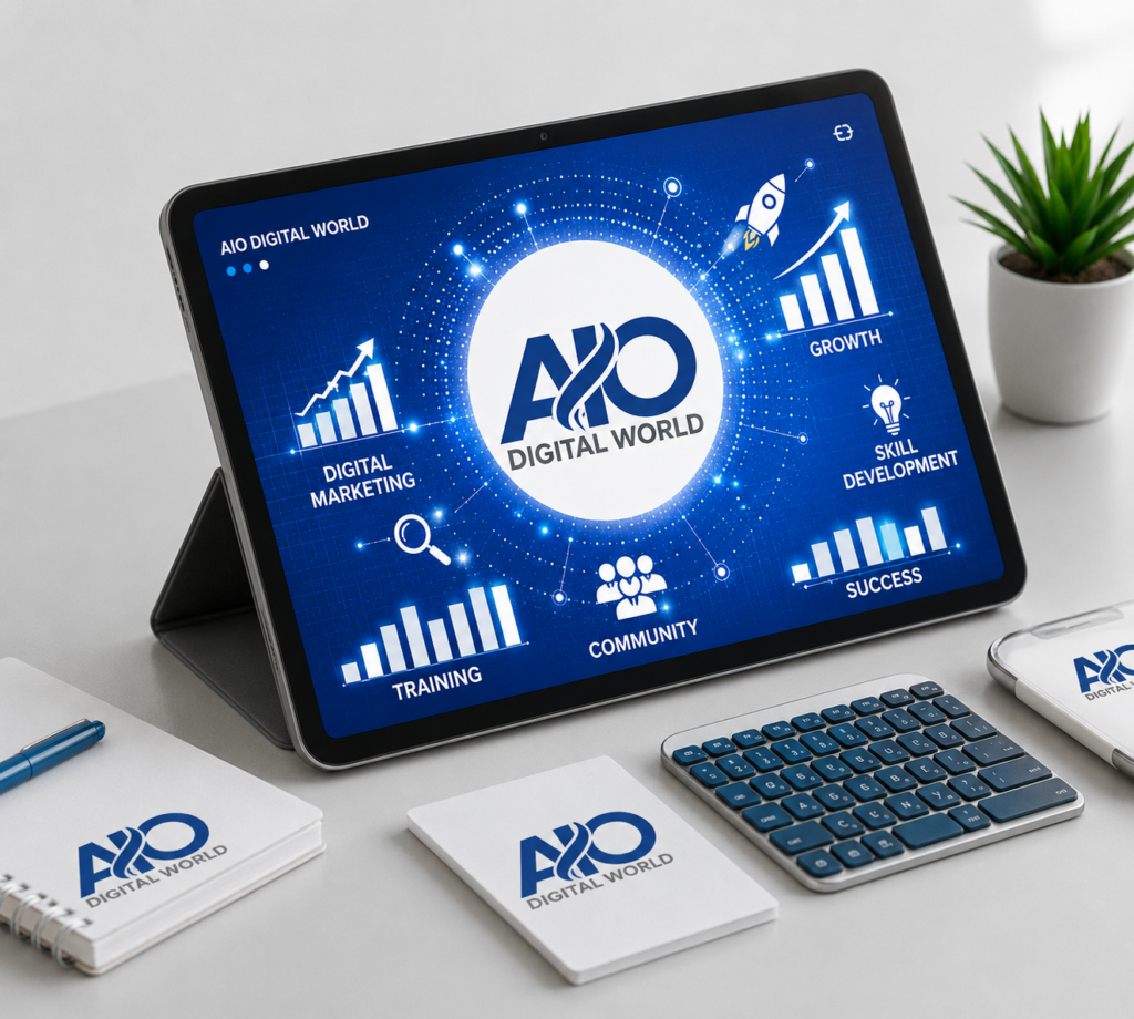 aio digital world showing with services on screen